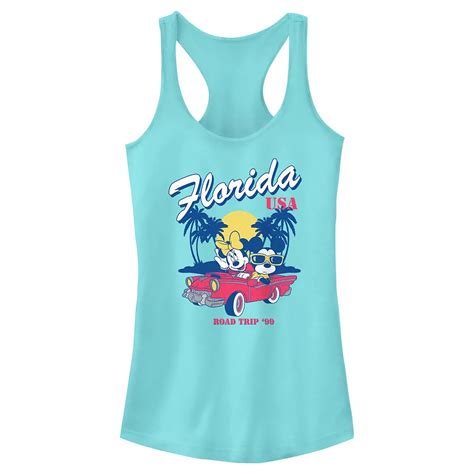 Disney's Mickey Mouse Florida USA Road Trip Juniors' Racerback Tank Top