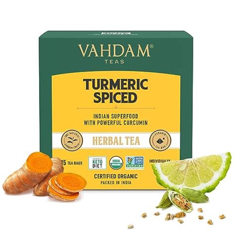 VAHDAM - Organic Spiced Turmeric Tea | USDA Organic Certified 15 ...