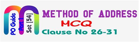 MCQ On Method of Address | Quiz Questions and Answers on PO Guide Part ...