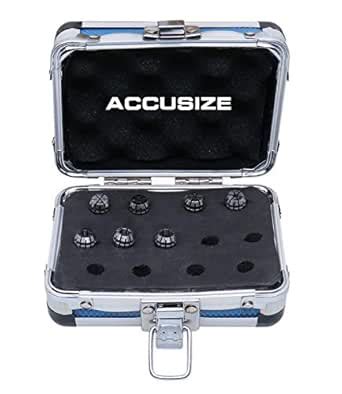 Accusize Industrial Tools 7 Pc Er-11 Collet Set, Range from 1/32'' to 1 ...