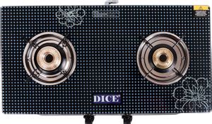 Dice Digital 8mm Thick Toughened Glass Top 2 Burner Gas Stove With (2 ...