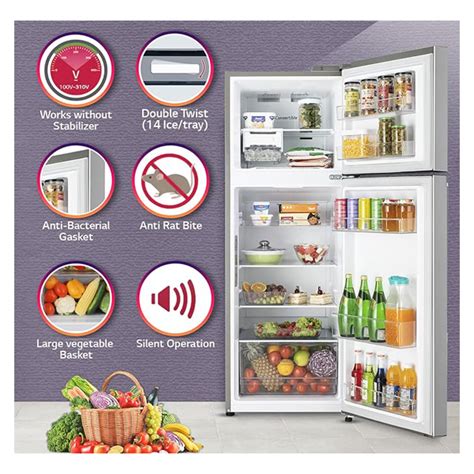 Buy LG 246 L 3 Star GL-T262TPZX Frost Free Double Door Convertible ...