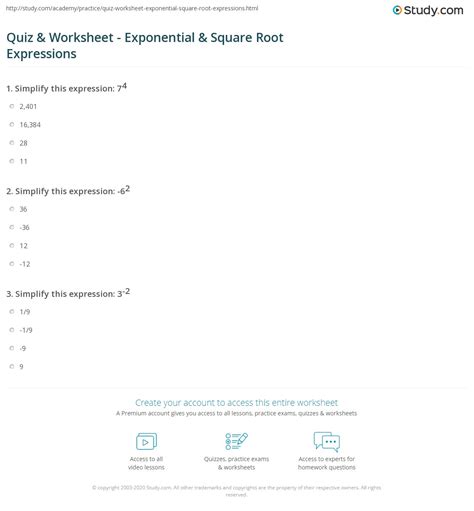 Exponents In Square Roots