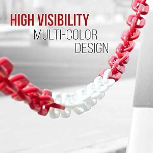 WI Hook Plastic Barrier/Safety Cone/Barricading Chain (10 m, Red and ...