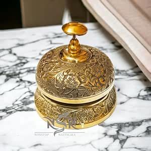 NORVILLE® Vintage Solid Brass Table Bell - Decorative Desk Service Bell ...