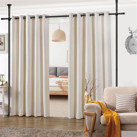 FLY HAWK Room divider curtain rod，No drilling Expandable Room Divider ...