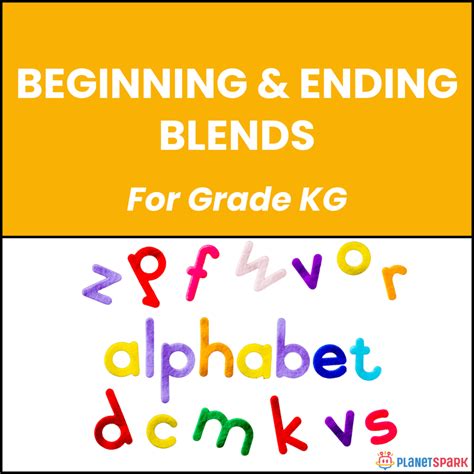 Class KG English Worksheet on Beginning and Ending Blends | PlanetSpark