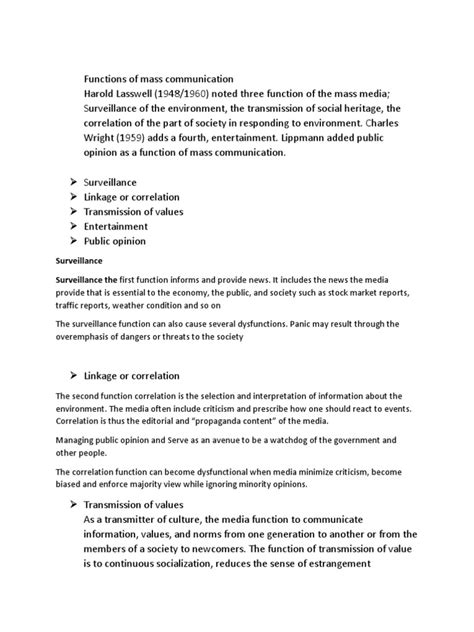 Mass Media Function 的图像结果