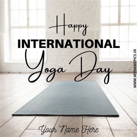 Write Name on Happy International Yoga Day Wishes Greeting