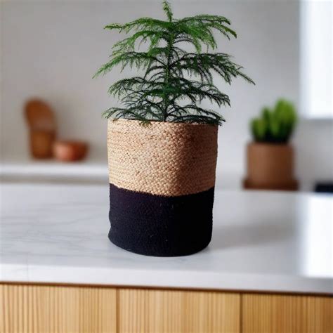 Jute & Black - Planter Pots/Storage Basket – Rugskart