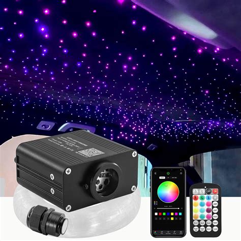 Led Twinkle Fiber Optic Lights Star Ceiling Kit Headliner 10W RGBW RF ...