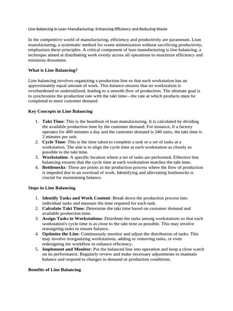 Image result for Line Balancing Example in a Batch Production