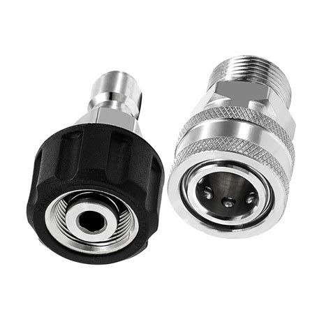 PCC D201 M22/14 to 3/8" SS Quick Connect Adapter Set for Pressure Wash ...
