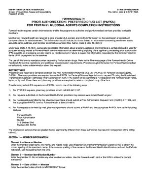 Fillable Online dhs wisconsin PRIOR AUTHORIZATION / PREFERRED DRUG LIST ...