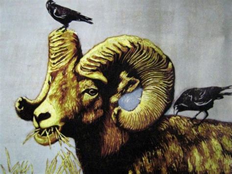 "Sheep 3": Light Brown Printmaking by Nandini Pantawane | ArtZolo.com