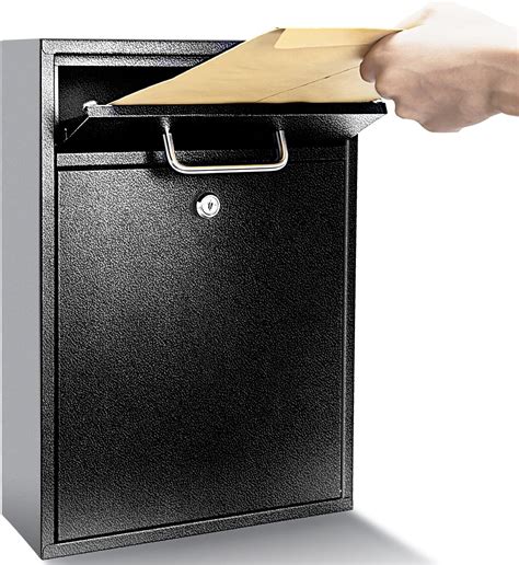 Locking Mailbox Wall Mount, Locked Mailboxes for Outside Security Lock Drop Box Mailbox with ...