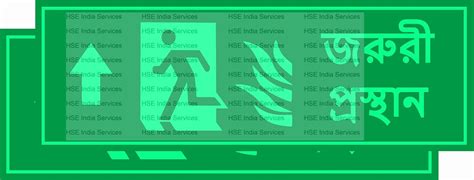 HSE India Services Fire Exit Redium (Dark in Glow) in One Language ...