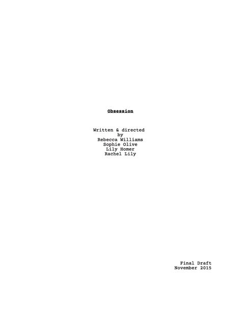 Image result for Final Draft Script Sample