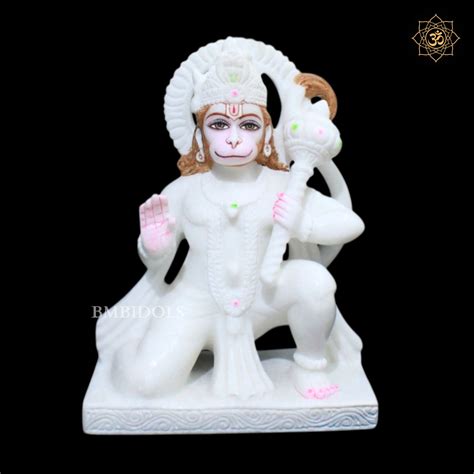 Ashirwad Hanuman Bhagwan Murti designed in Makrana Marble – BMBIDOLS