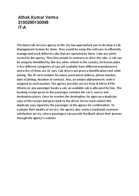 Cab Management System Development - Ex 5 (2100290130048) - Studocu