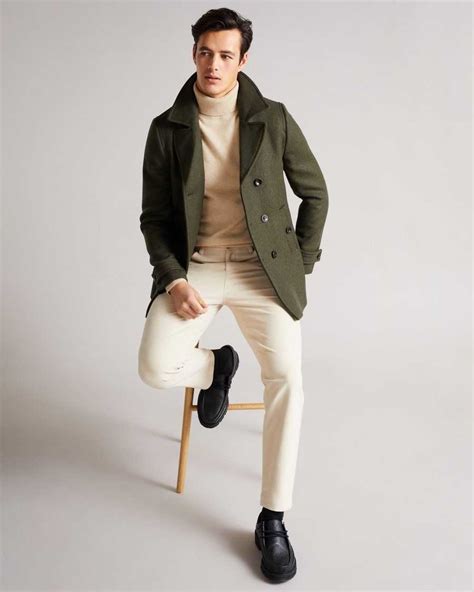 Ted Baker Coats & Jackets India Online Store - Khaki Mens Grilldd Wool ...