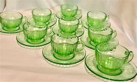 Art & Collectibles Collectible Glass Depression glass tea cups set of 2 ...