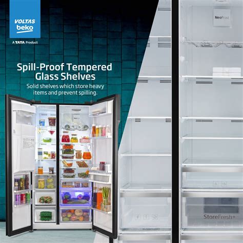 Buy Voltas Beko 634 Litres Frost Free Side by Side Refrigerator with ...