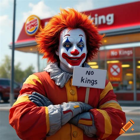 A clown resembling Ronald McDonald stands outside a Burger King ...