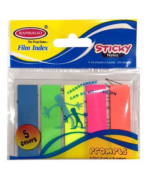 Bambalio BSNS-10 5 inch,5 Neon Colour Prompts, 25 Sheets/Prompt,Pack of ...
