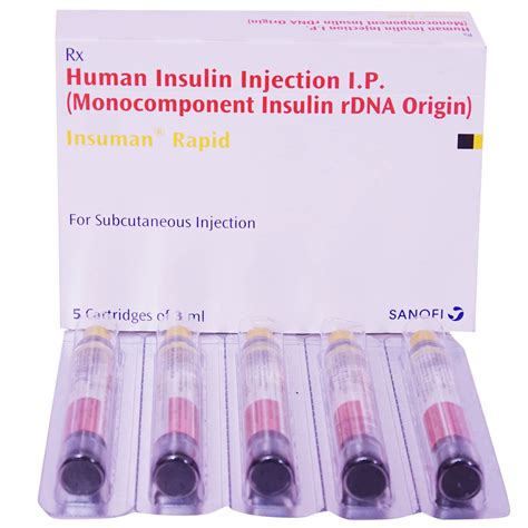 Insuman Rapid 100Iu Injection 5 x 3 ml | Uses, Side Effects, Price ...