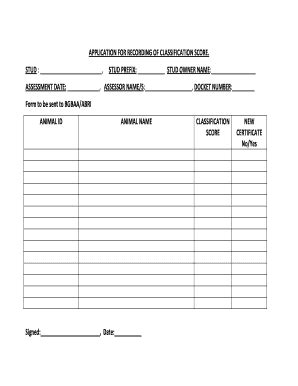 Fillable Online Application form for recording Classification 2015 ...