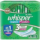 Buy WHISPER ULTRA HYGIENE+COMFORT SANITARY PADS, 7 XL+ PADS, FOR HEAVY ...