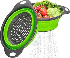 Oavostd Round Silicone Colander Collapsible,Foldable Kitchen Strainer ...