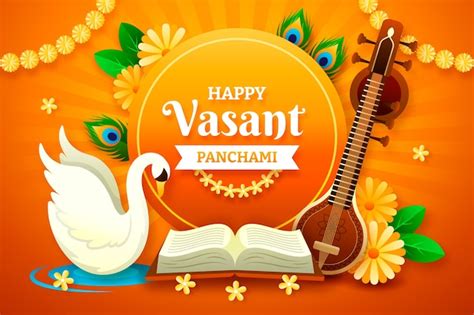 Gradient vasant panchami celebration background | Free Vector