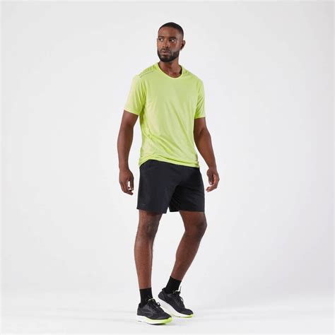 Men Running T-Shirt, Quick Dry, Crew Neck - Yellow
