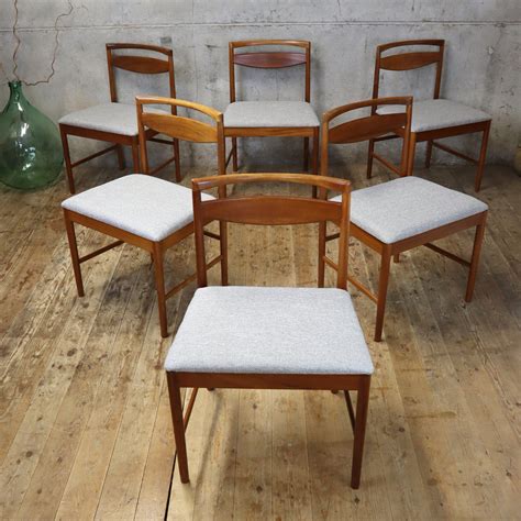 Mid Century McIntosh Teak Dining Chairs x 6 - 1609f – Mustard Vintage