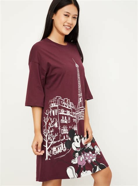 Buy Women Mickey Mouse Print Boxy Fit Chemise Online at just Rs. 699.0 ...