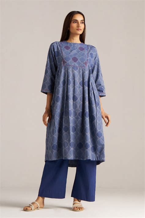 Denim Blue Woven Co-ord Set - Ganga Fashions