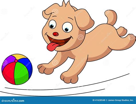 Dog with a Ball stock vector. Illustration of clipart - 41628548