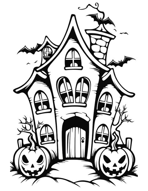 Halloween House Coloring