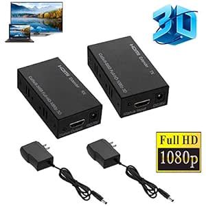 XuBa 3D 1080P Hdmi Network Extender Over Single Cable Cat5E/6 Ethernet ...