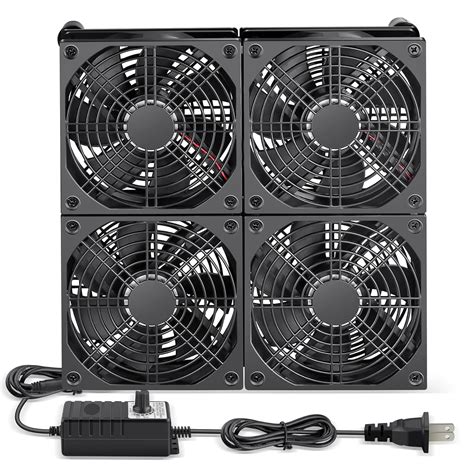 WDERAIR 4 x 120mm Small Flat Computer Cooling Fan with Variable Speed ...