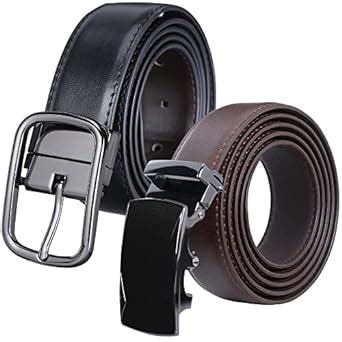 Buy Labnoft Men's PU Leather Auto Lock & Reversible Belt Combo (039-SG+ ...