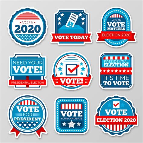Insignes de vote et autocollants | Vecteur Gratuite