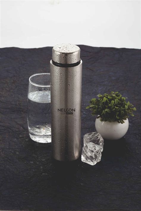 Nelcon Slim water bottle stainless steel, 500ml