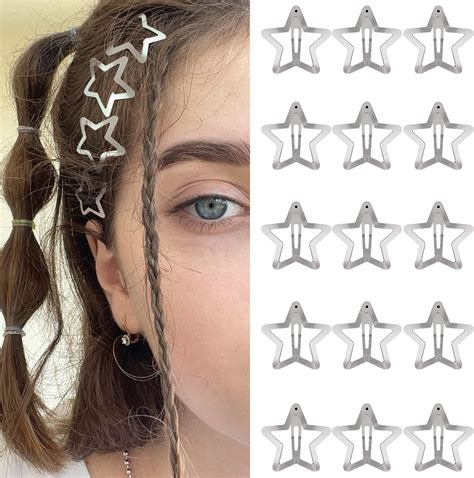 Amazon.com : 20 PCS 1.22 inches Star Hair Clips Snap Star Hair ...