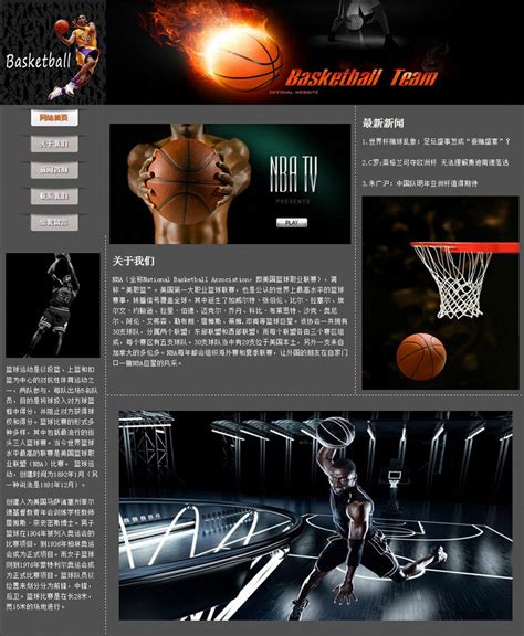 篮球运动（9页）（表格）【10元】 ------编号：C0310-【官网】大学生网站模板,大学生网页作业,网站成品,网页作业成品下载 ...