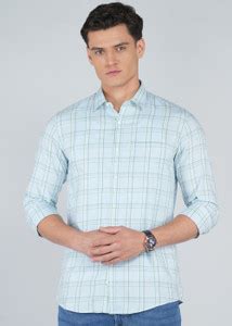 PETER ENGLAND Men Checkered Casual Blue Shirt - Buy PETER ENGLAND Men ...