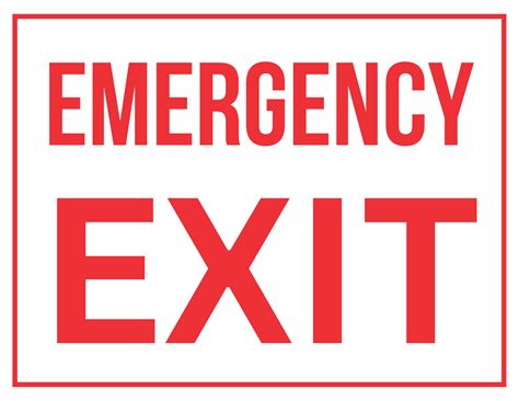 Emergency Exit Signs Printable Exit Sign The Safety Sign Company