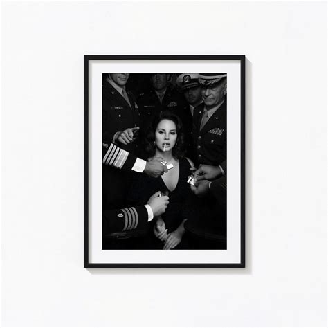 Buy Lana Del Rey Smoking Cigarette Print, Iconic Fashion, Black and ...